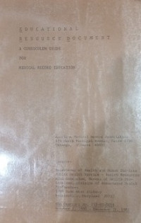 Image of Educational resources document ; a curriculum guide for medical record education